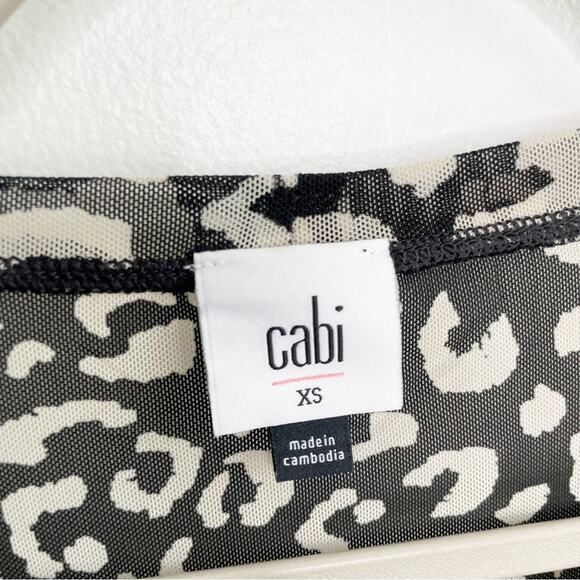 CABI Sweetheart Top Mesh Leopard Print Size XS Style 4163 - Picture 4 of 7